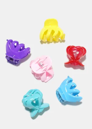 6 Piece Colorful Small Claw Clips