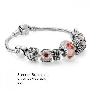 7.5 Inches European Style Snake Chain Bracelet Fits European Charms