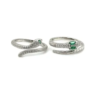 Adjustable Cubic Zirconia Snake Rings