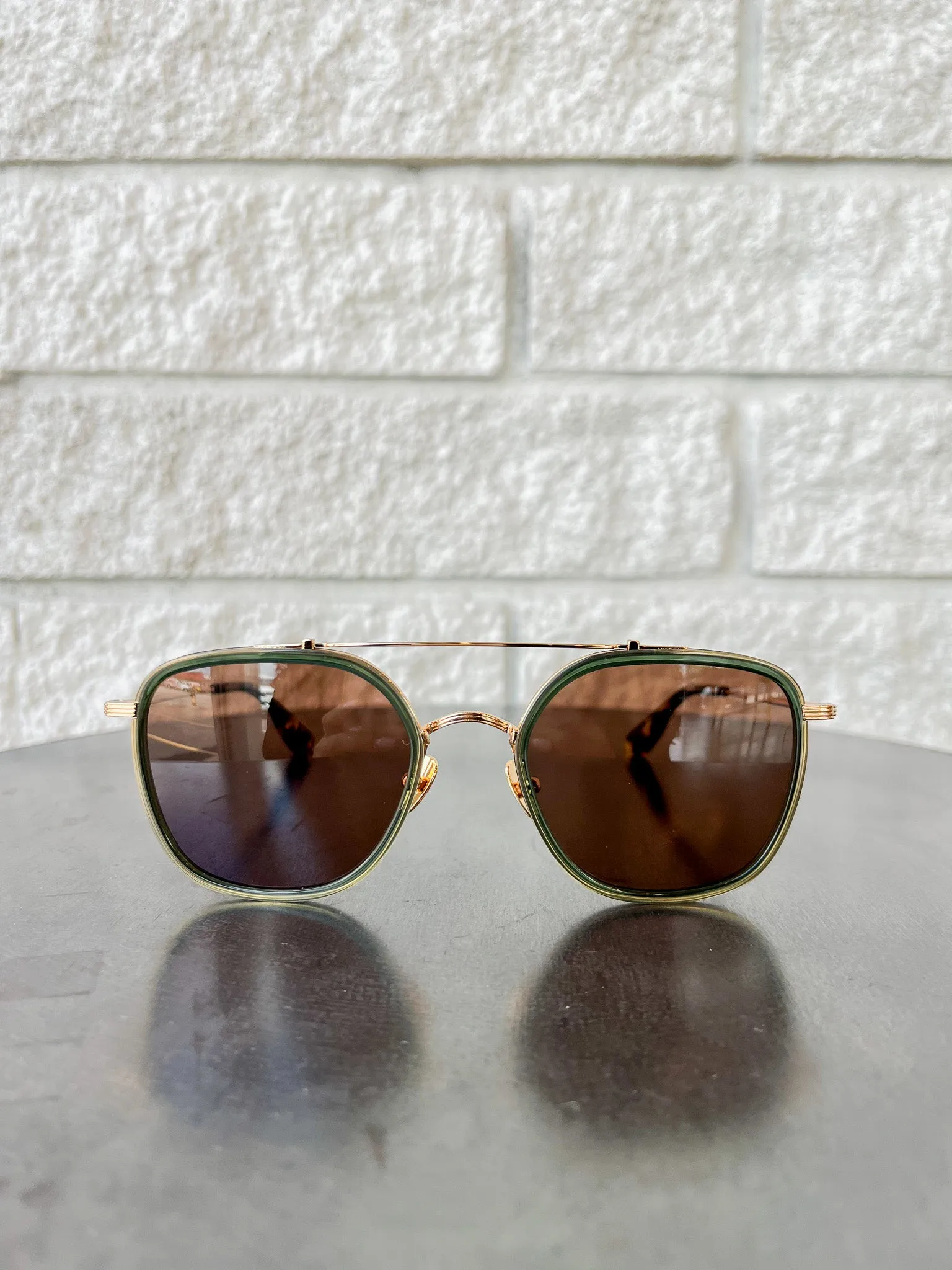 Austin Frame in 18K Titanium   Bottle Green   Zulu