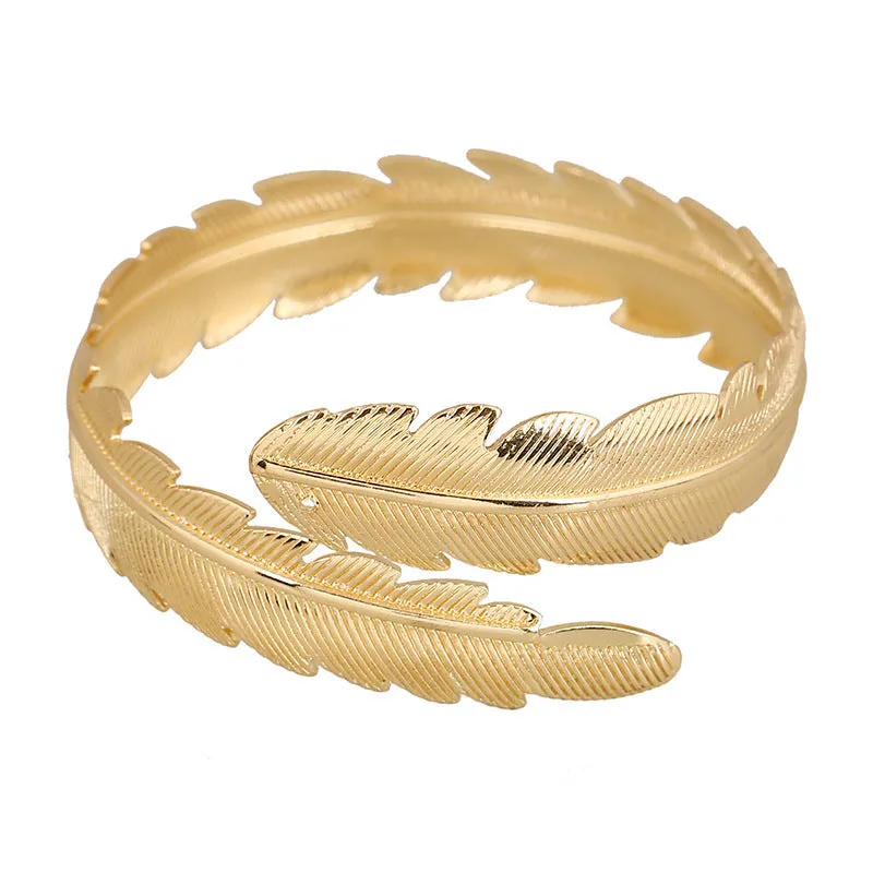 B837 - Punk style metal leaf Bracelet