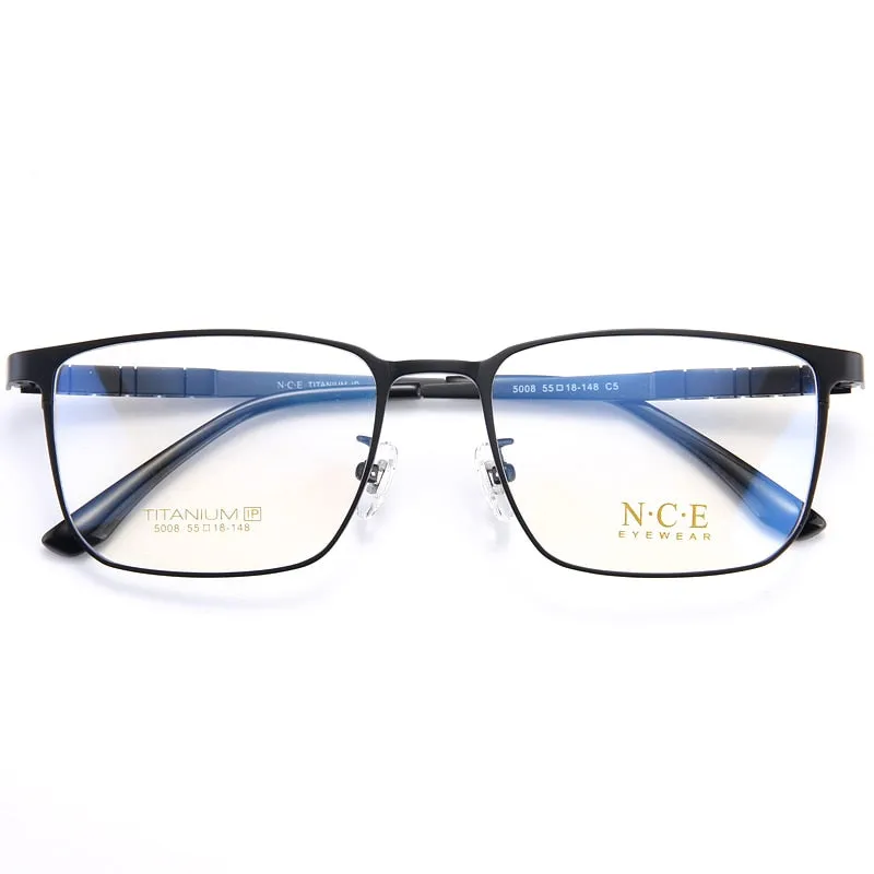 Bclear Men's Full Rim Square Titanium Eyeglasses My5008