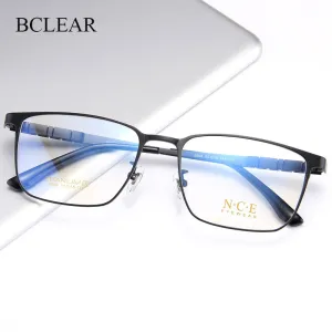 Bclear Men's Full Rim Square Titanium Eyeglasses My5008
