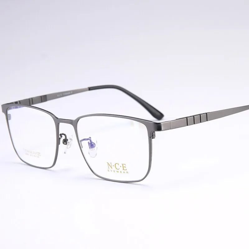 Bclear Men's Full Rim Square Titanium Eyeglasses My5008