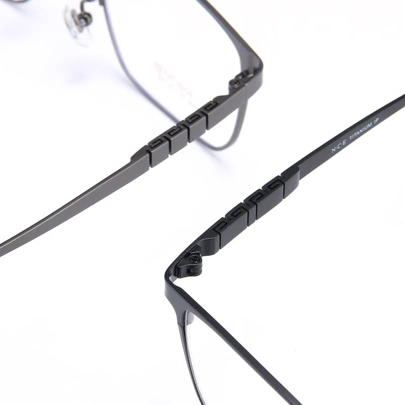 Bclear Men's Full Rim Square Titanium Eyeglasses My5008
