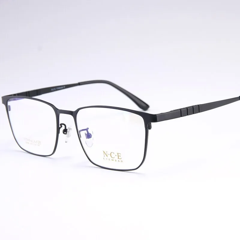Bclear Men's Full Rim Square Titanium Eyeglasses My5008