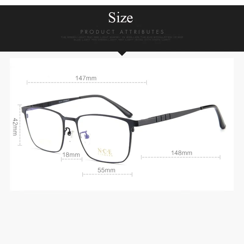 Bclear Men's Full Rim Square Titanium Eyeglasses My5008