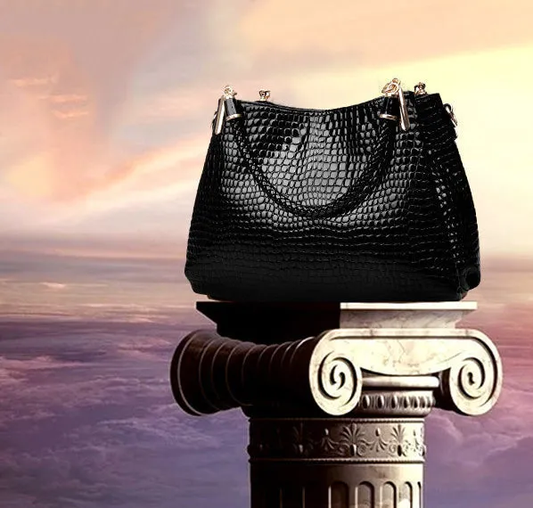 Bellina | Durable Elegance Handbag with Crocodile Pattern