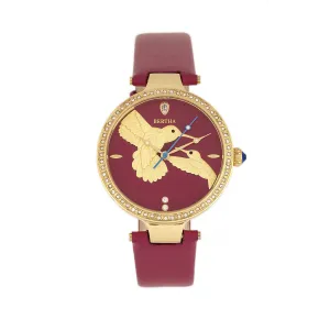 Bertha Nora Leather-Band Watch - Fuchsia