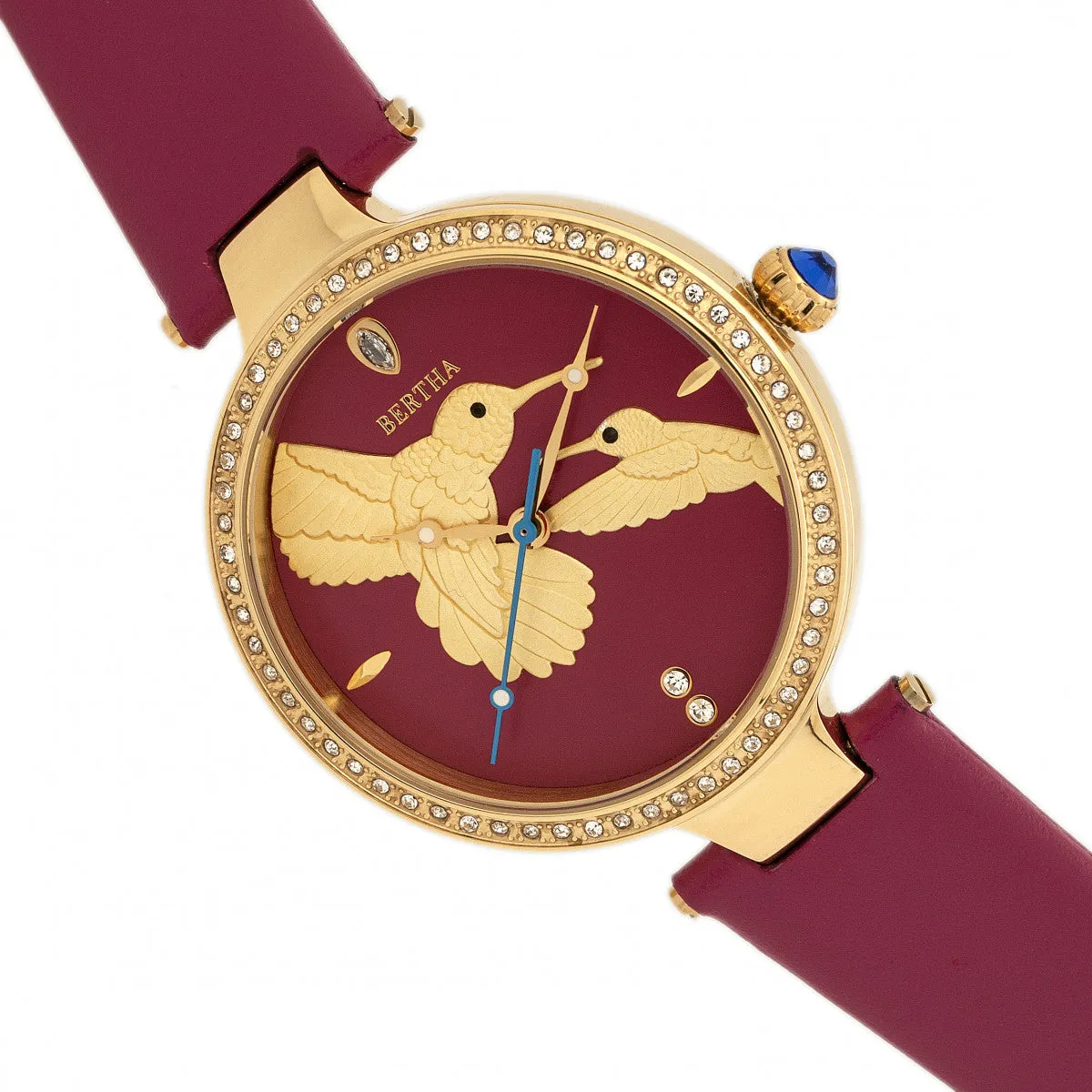 Bertha Nora Leather-Band Watch - Fuchsia