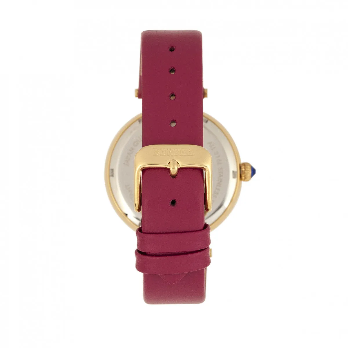 Bertha Nora Leather-Band Watch - Fuchsia