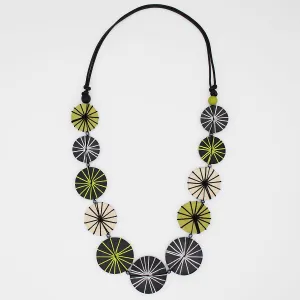 Black and Lime Threaded Valerie Necklace
