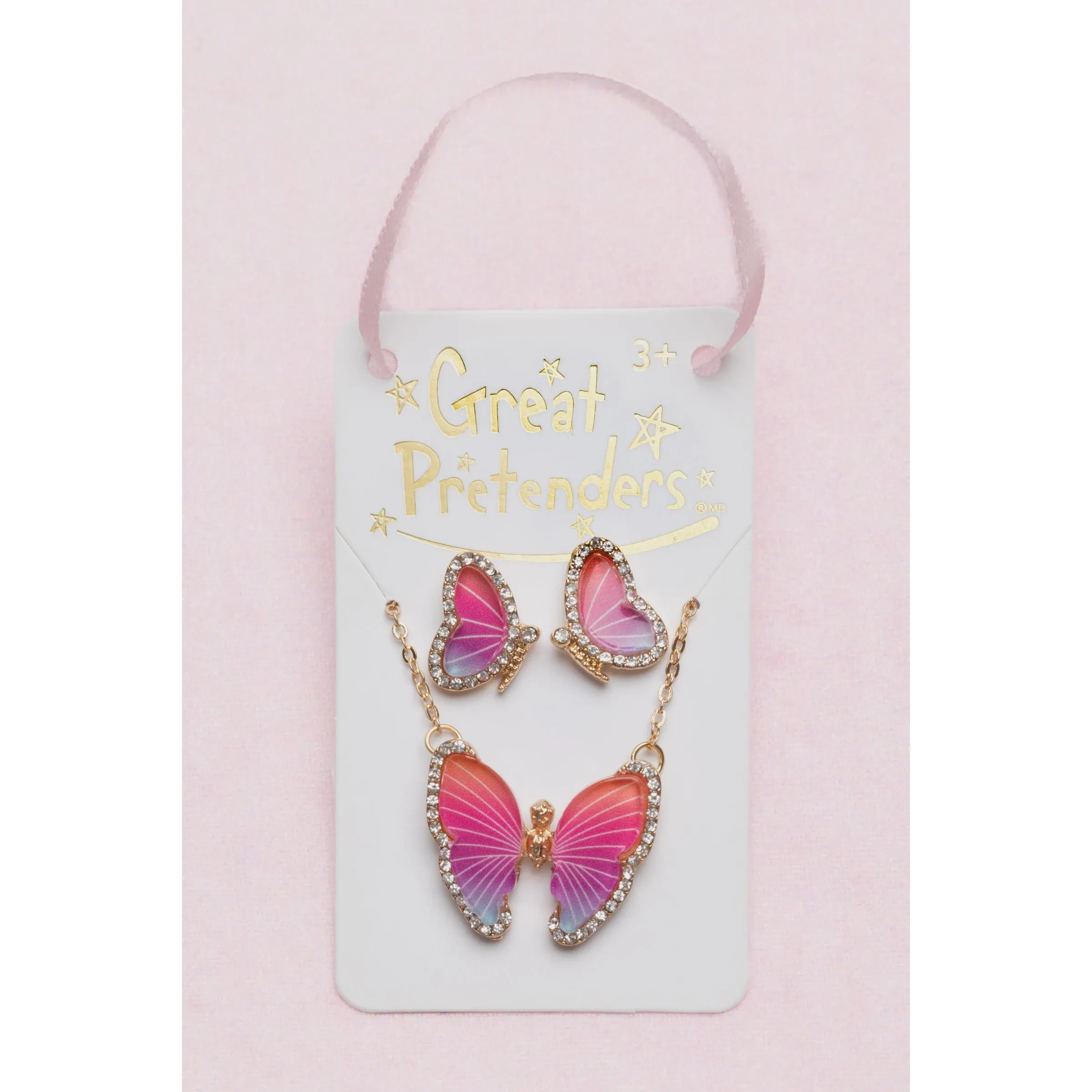 Boutique Butterfly Necklace and Studded Earring Set
