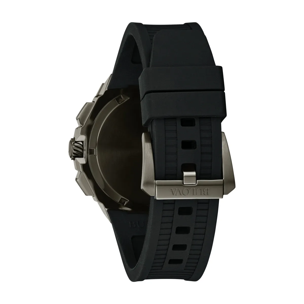 Bulova Precisionist Watch with 45X47MM Black Round Dial and Rubber Strap. X Sport 98B358