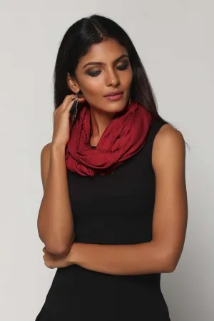 Burgundy Woven Oversize Scarf