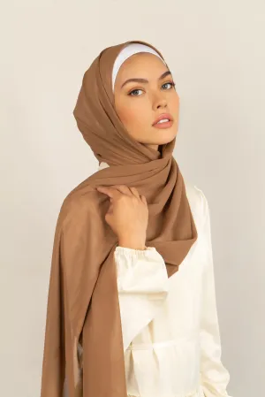Caramel Praline Georgette Chiffon Scarf