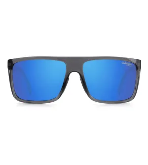 Carrera Men's Grey with Blue mirror effect Rectangular Sunglass