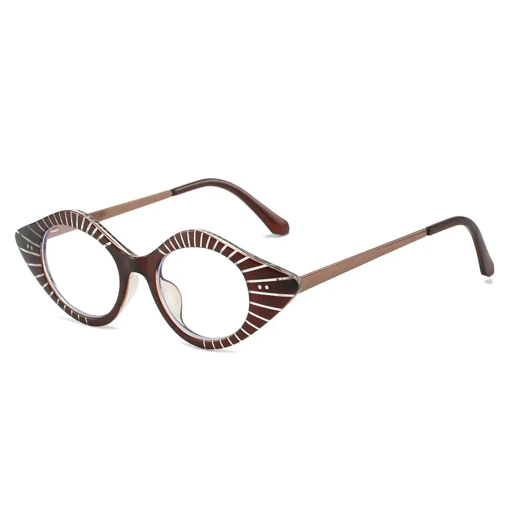 CCspace Women's Full Rim Small Cat Eye Plastic Eyeglasses 57281