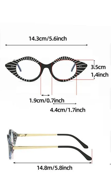 CCspace Women's Full Rim Small Cat Eye Plastic Eyeglasses 57281