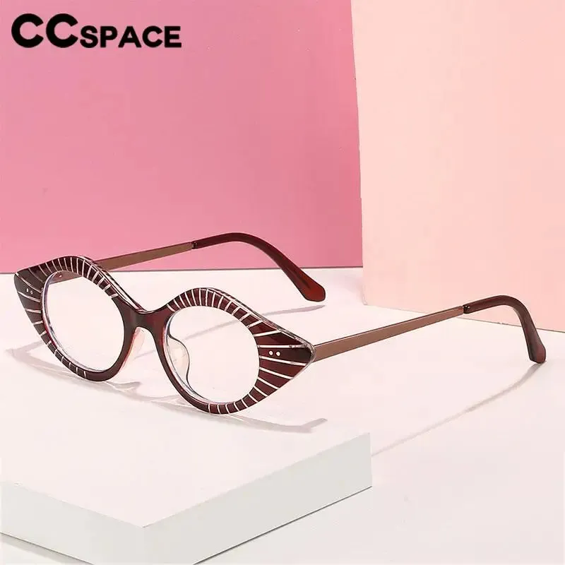 CCspace Women's Full Rim Small Cat Eye Plastic Eyeglasses 57281