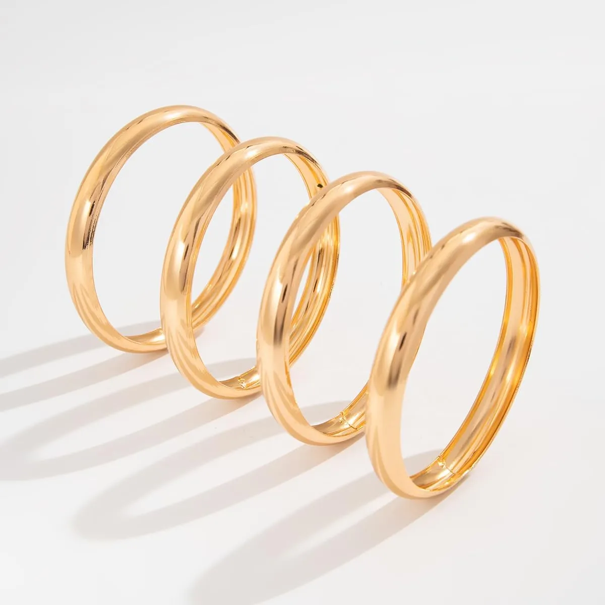 Chunky Gold Bracelets Set for Women Wide Cuff Bracelets Hammered Wrap Gold Bangles Set Jewelry