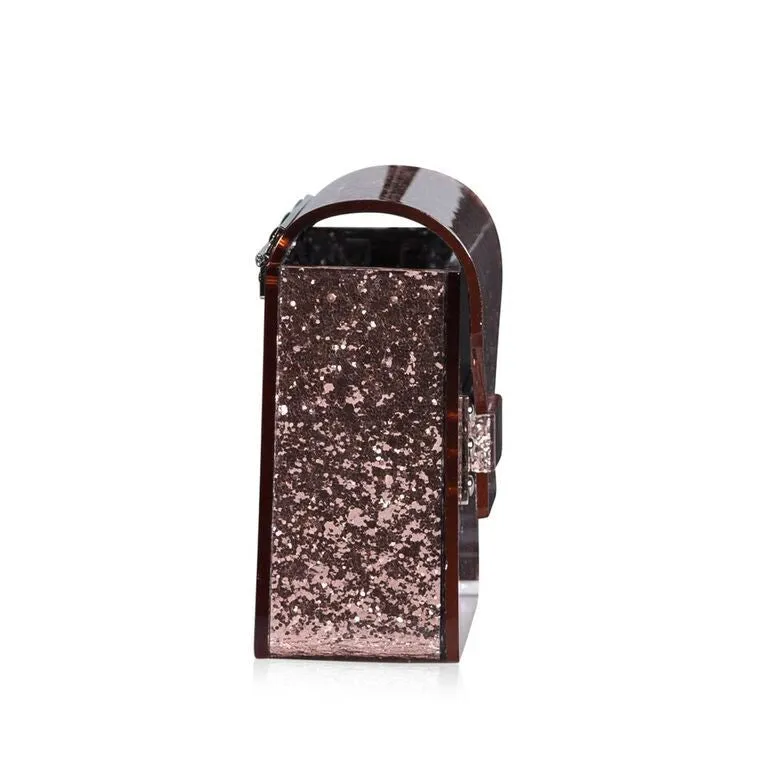 Compton Glittered Perspex Clutch