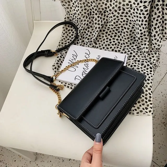 Contrast Color PU Leather Crossbody Bags For Women 2019 Travel Handbag Fashion Simple Shoulder Messenger Bag Lady Crossbody Bags