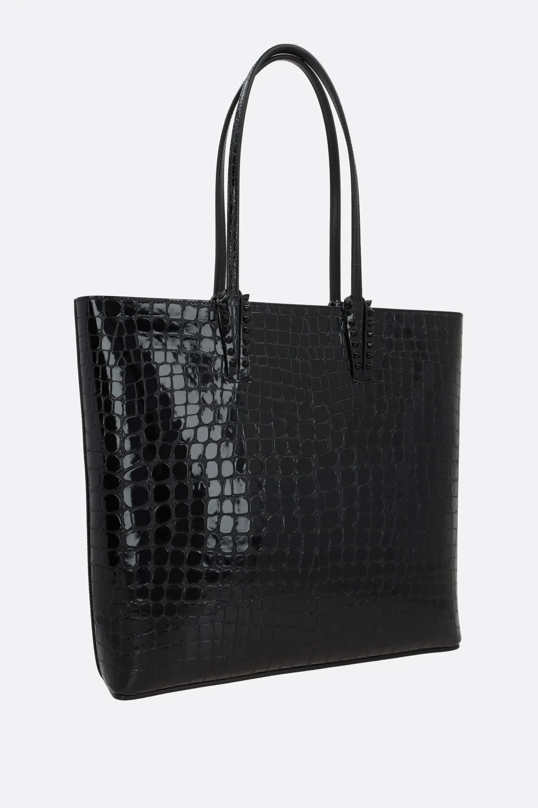 Croc-Embossed Leather Tote