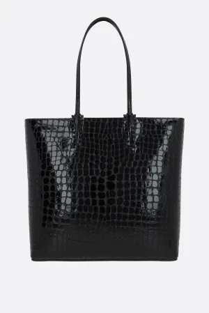 Croc-Embossed Leather Tote