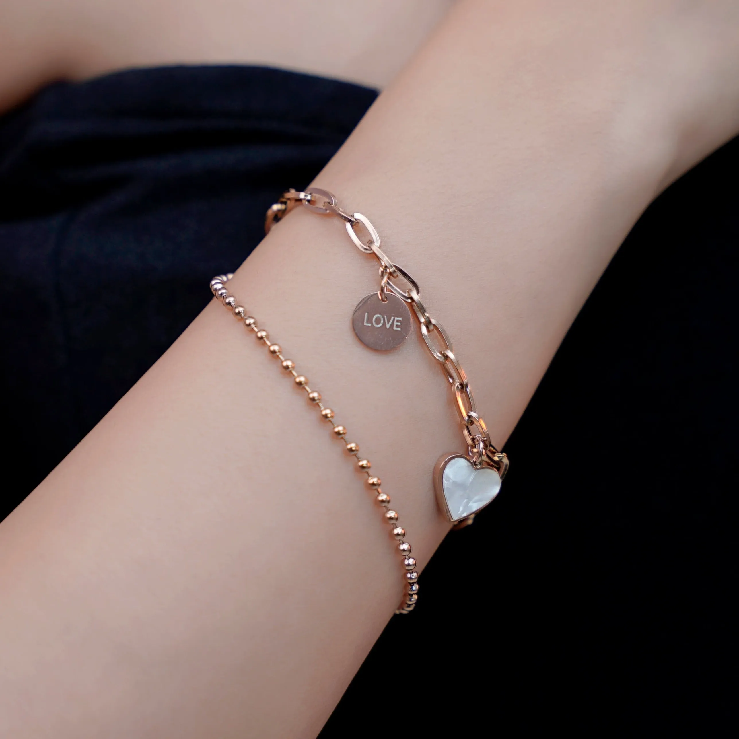 Dainty Heart Rosegold Plated Bracelet