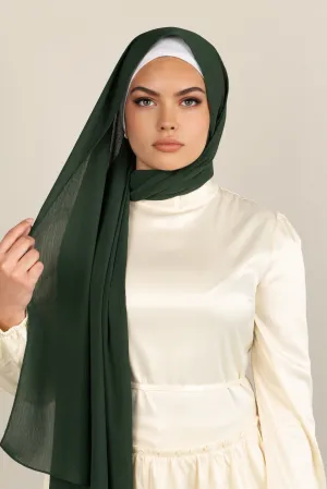 Dark Moss Crepe Chiffon