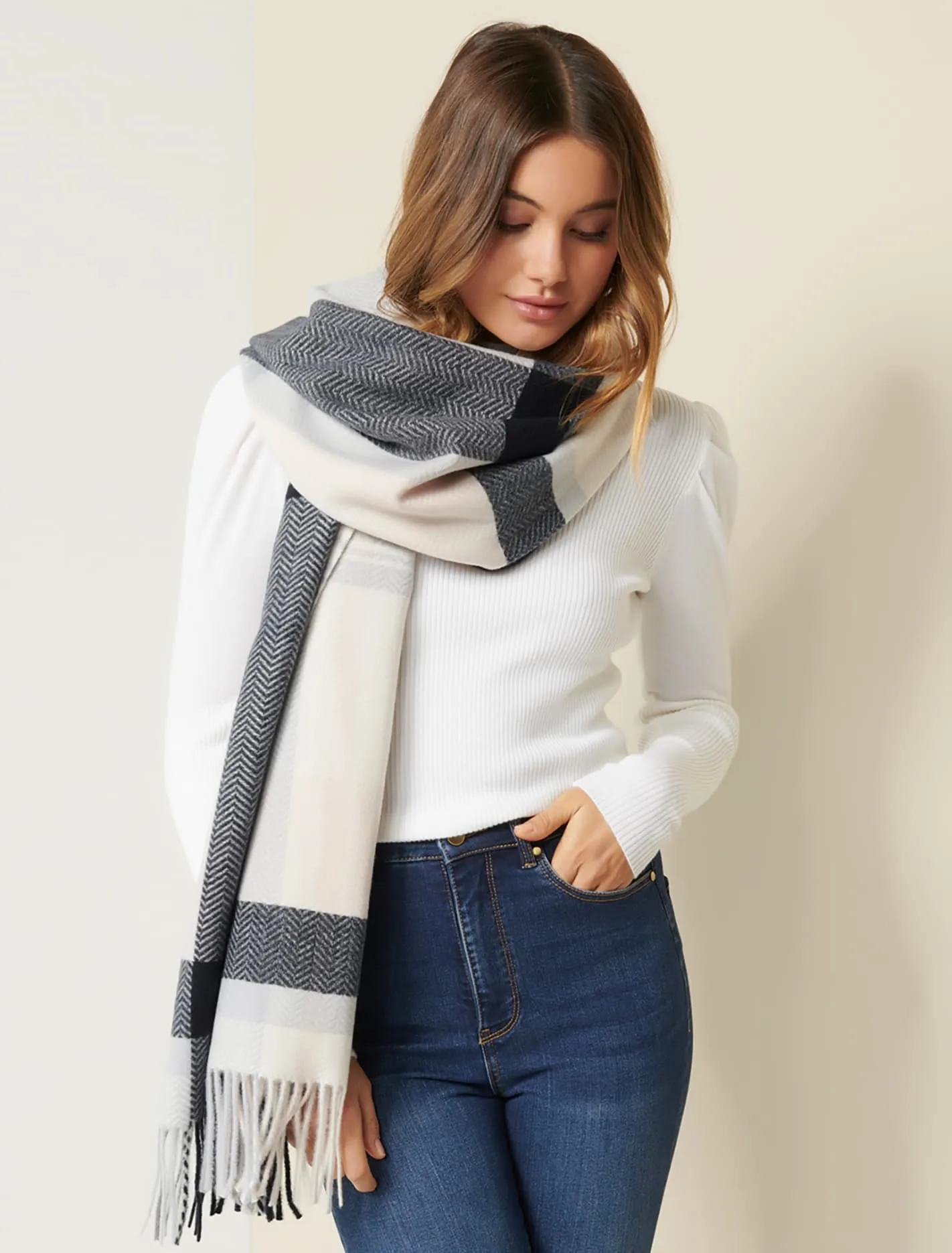 Elodie Herringbone Scarf