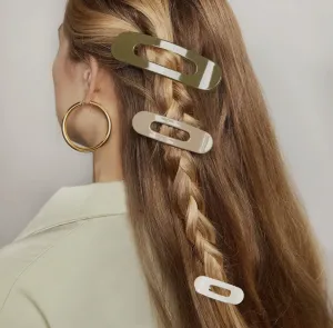 Enamel Elongated Snap Clips 4pc - Eucalyptus