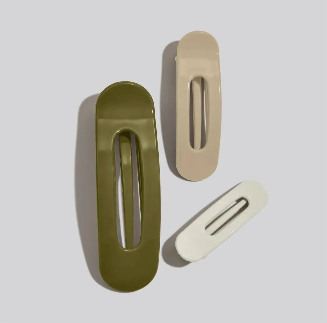 Enamel Elongated Snap Clips 4pc - Eucalyptus