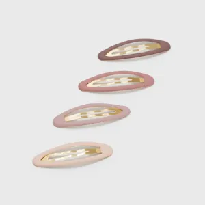Enamel Snap Clips 4pc - Terracotta