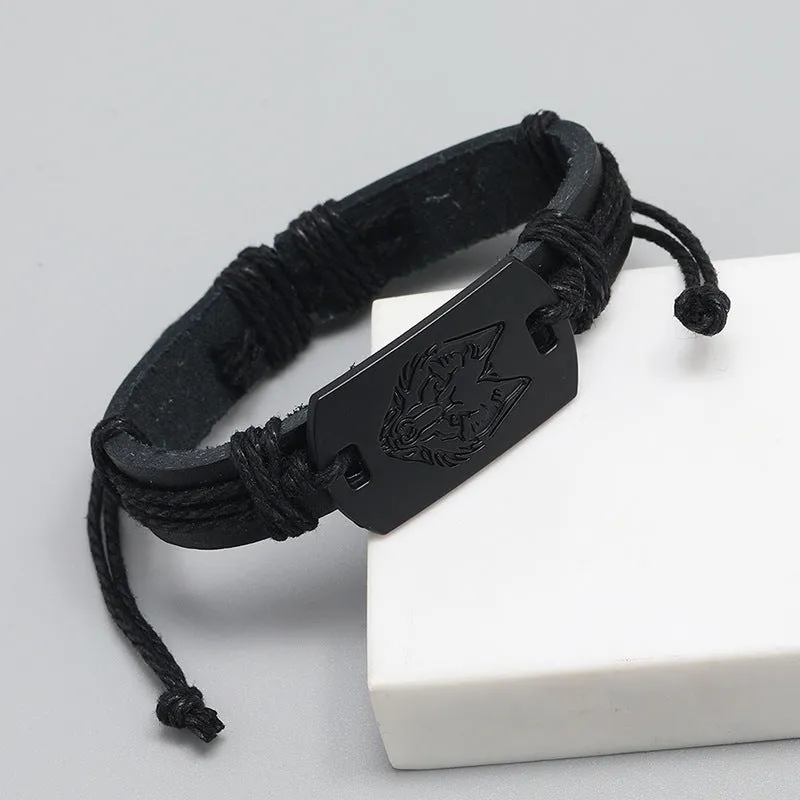 Euro American Punk Style Men's Leather Bracelet
