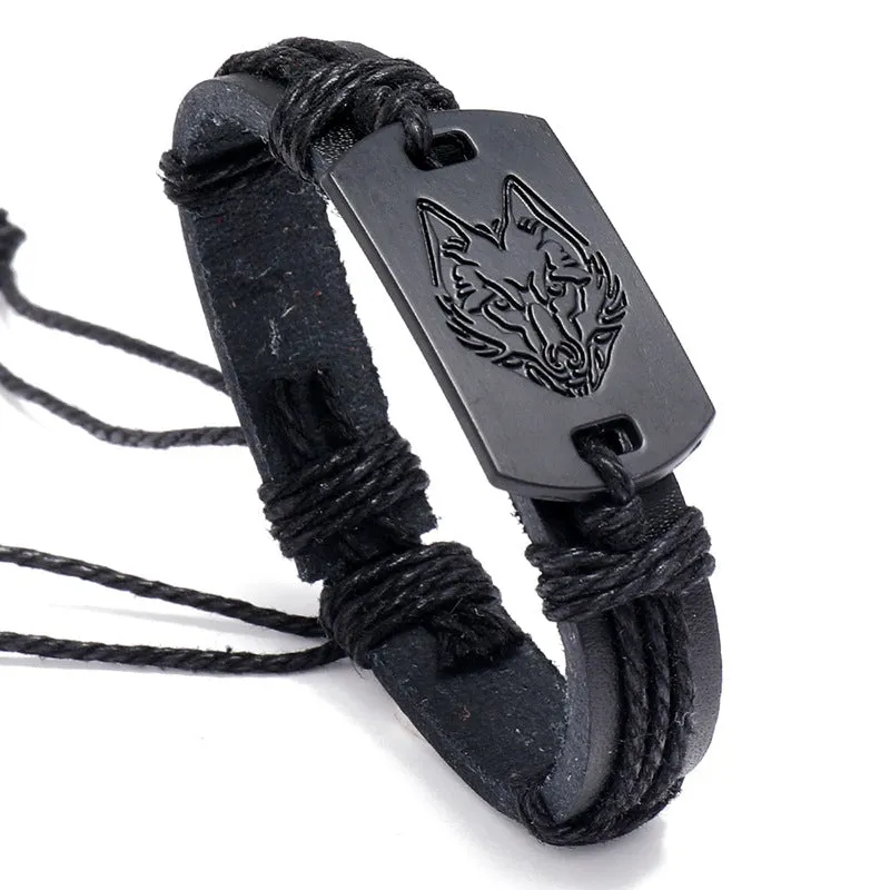 Euro American Punk Style Men's Leather Bracelet