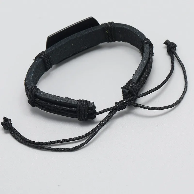 Euro American Punk Style Men's Leather Bracelet