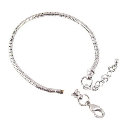 European Style Charm Bracelet 7 with Additional 1 1/2 Inch Extension!