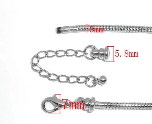 European Style Charm Bracelet 7 with Additional 1 1/2 Inch Extension!