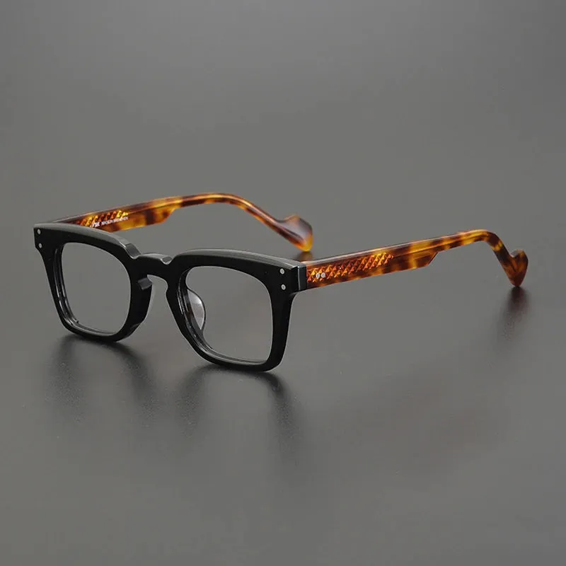 Gatenac Unisex Full Rim Square Acetate Eyeglasses Gxyj-1172