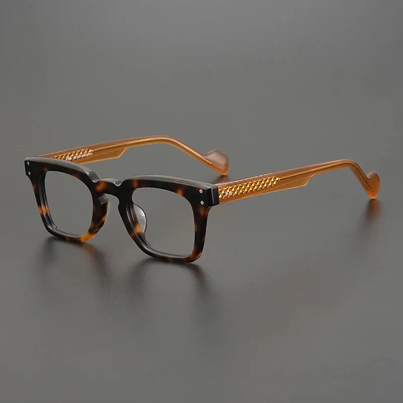 Gatenac Unisex Full Rim Square Acetate Eyeglasses Gxyj-1172