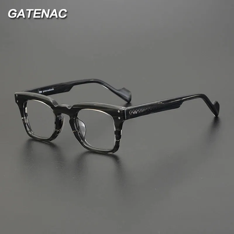 Gatenac Unisex Full Rim Square Acetate Eyeglasses Gxyj-1172