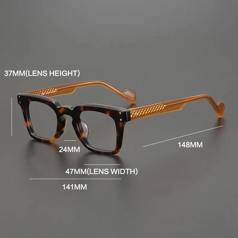 Gatenac Unisex Full Rim Square Acetate Eyeglasses Gxyj-1172