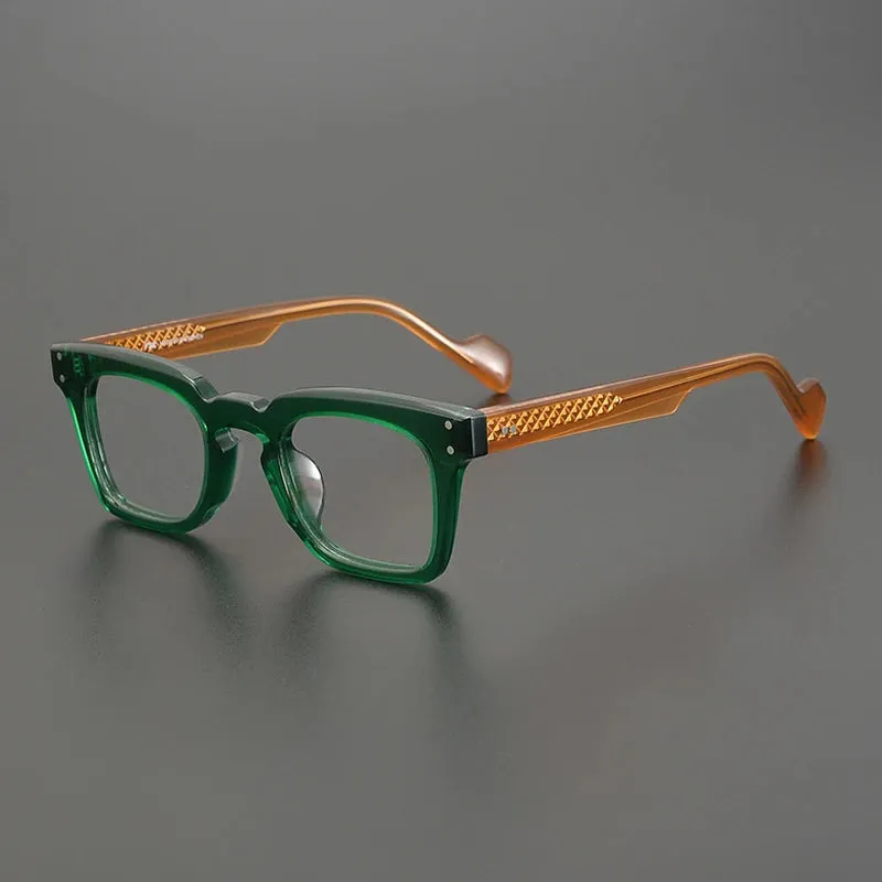 Gatenac Unisex Full Rim Square Acetate Eyeglasses Gxyj-1172