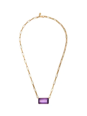 Gold Necklace with Amethyst