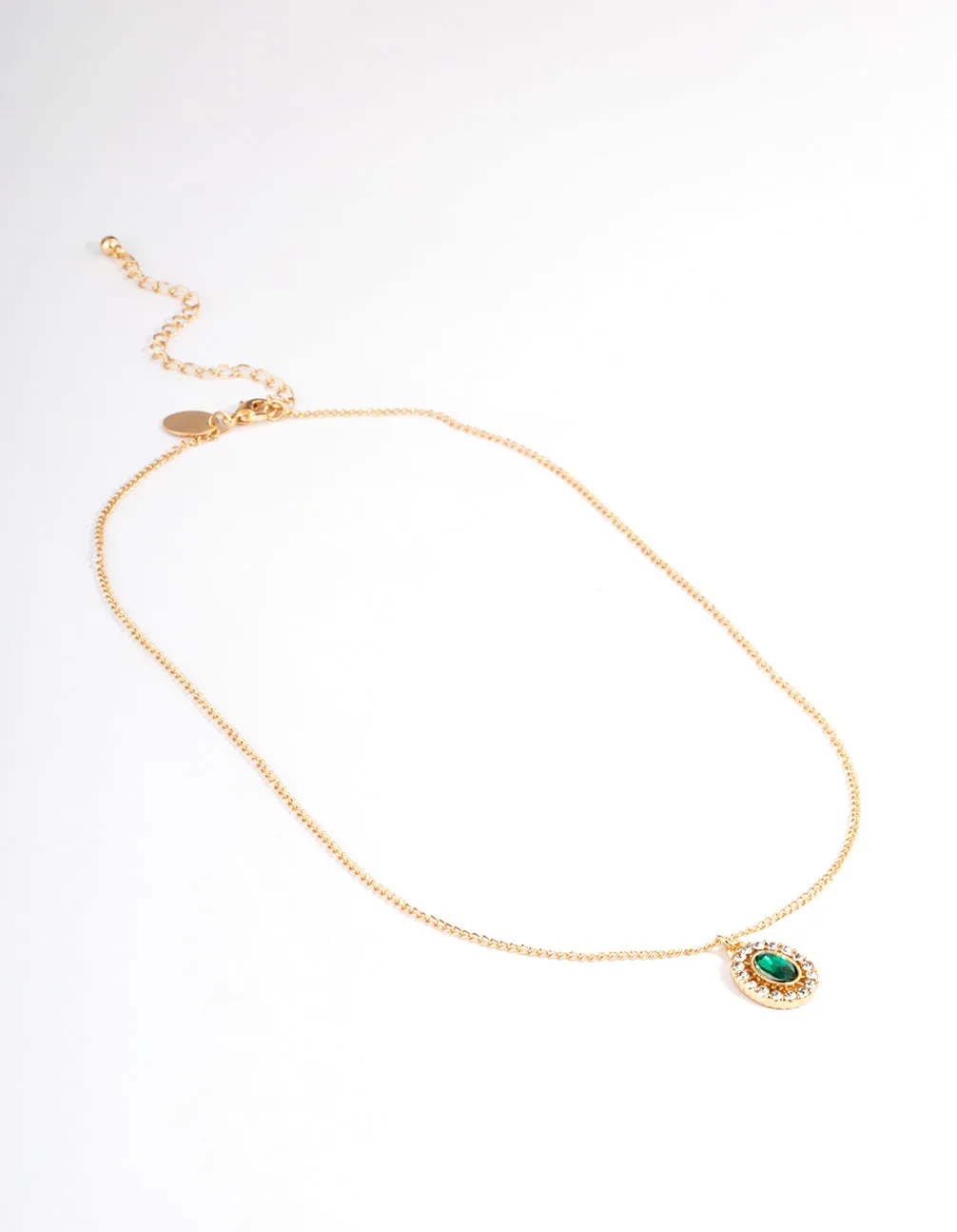 Gold Oval Set Stone Necklace