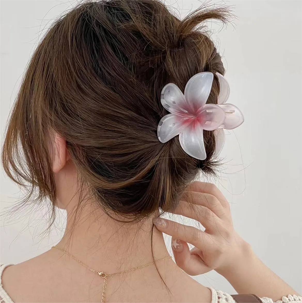 Gradient Flower Hair Clip Hair Claw Set