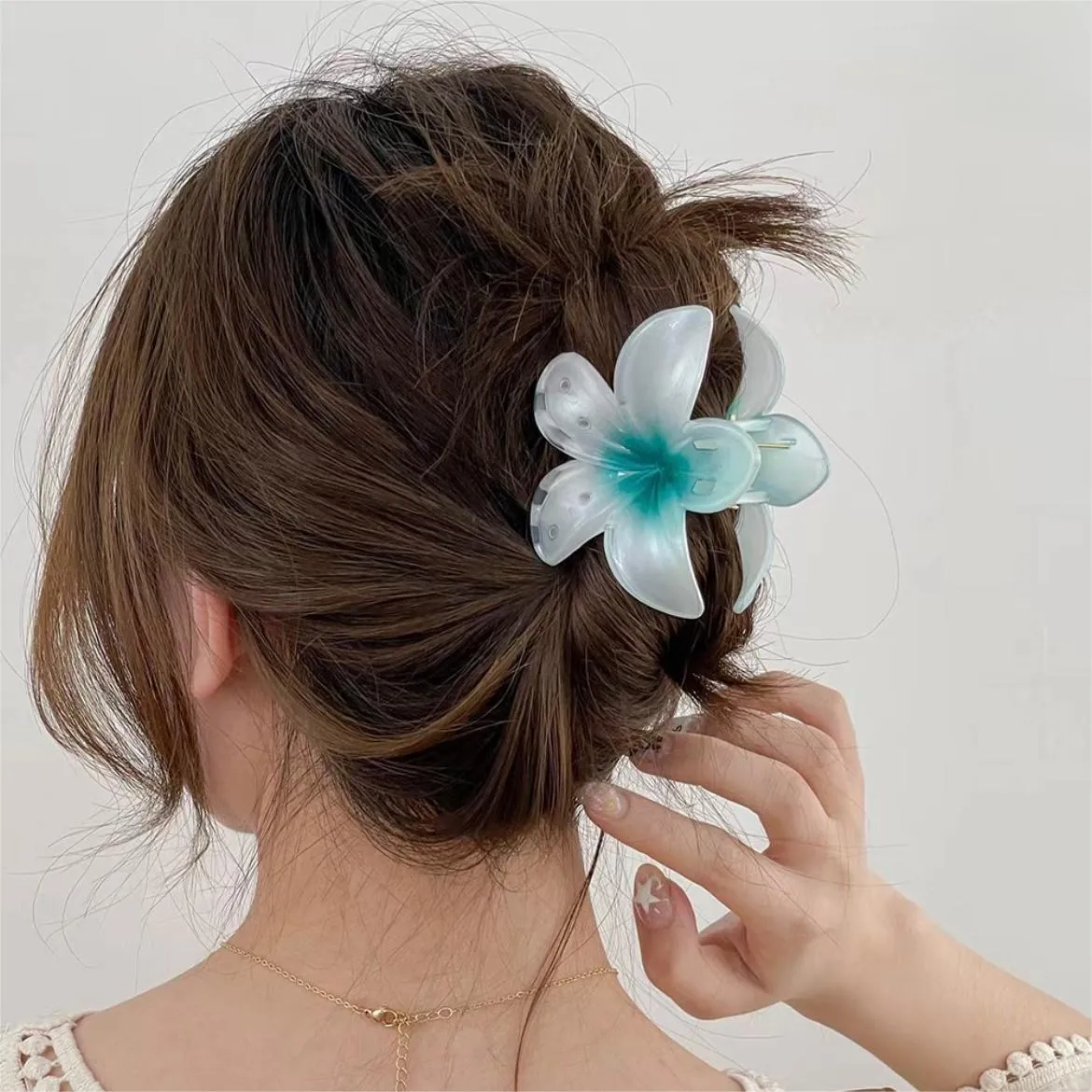 Gradient Flower Hair Clip Hair Claw Set