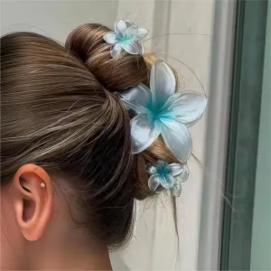 Gradient Flower Hair Clip Hair Claw Set